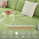 Chaise Cushion Cover for Sectional Sofa, Softer Chenille Sofa Cover for L Shaped Couch (Left or Right Facing), Stretch Chaise Couch Slipcover (Only 1 Piece, Green) by CozyNest Decor