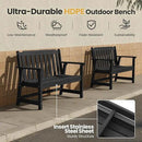 Ciokea 46" Heavy Duty Outdoor Bench Set of 2, HDPE Weatherproof Garden Bench, 2-Person Memorial Benches with 660 Lbs, Waterproof Patio Porch Benches for Outside Business Deck Office Backyard, Black by GreenHaven Gardens