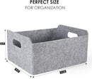 Welaxy Storage Baskets Collapsible Felt Storage bin Foldable Shelf Drawers Organizers Bins organizie Box with Handles for Kids Toys pet Toy Books Clothes Makeup Junk organise (Gray x 3) by TinyTreasures Baby Boutique