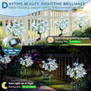 Neporal Solar Flowers Outdoor Waterproof IP65, 5-Head Snow Lotus with 20+ Flowers, Warm LED Light & 2 Lighting Modes, Decorative Solar Lights Outdoor Garden, Yard, Pathway, Flower Bed (2-Pack, Blue) by GreenHaven Gardens