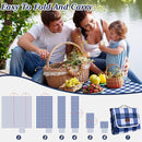 80"x60" Waterproof Sandproof Picnic Mat - Portable Foldable Outdoor Blanket for Beach, Park, Travel & Indoor Use - Lightweight Compact Design, Easy-Carry (Blue&White) by TinyTreasures Baby Boutique