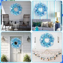 24 Inch Coastal Seashell Large Wreath with Natural Starfish & Scallops Shell, Blue Beach Style Front Door Wreath with for Spring Summer, Farmhouse Rustic Indoor Outdoor Home Wall Wedding Decor by CozyNest Decor