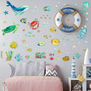 Ocean Fish Wall Decals Glow in The Dark, Removable Sea Turtle Wall Stickers, Luminous Wall Decor for Nursery Playroom Bedroom, Birthday Christmas Gift Decoration by CozyNest Decor