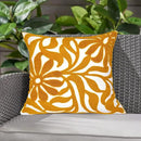 Alysheer Farmhouse Floral Leaves Embroidered Decorative Throw Pillow Cover 18x18 inches, Boho Tufted Flowers Embroidery Pattern Chic Cotton Cushion Case for Couch Bed Sofa Living Room(Mustard Yellow) by CozyNest Decor