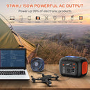 Portable Power Station 97Wh Backup Lithium Battery, Solar Generator Power Bank Station Fasting Charging 150W with Wireless Charging LED Flashlight Power Supply for Home Camping RV Emergency by TinyTreasures Baby Boutique