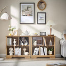 Farmhouse 5 Cube Bookshelf, Storage Organizer Bookcase, Kids Toy Storage Cabinet, Small Bookshelves Storage Organizer Shelf, Wood Display Cabinet Book Shelves for Bedroom,Living Room,Natural Oak by CozyNest Decor