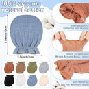 8 Pairs Newborn Baby Muslin Mittens 0-6 Months No Scratch Elastic Wrist Soft Breathable Gloves Bulk Cotton for Infant by TinyTreasures Baby Boutique