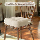 Codi Dining Chair Cushions 2 Pack, Thick Chairs Pads for Indoor Kitchen Room - Washable, Non-Slip Memory Foam Seat Cushion with Ties, 16.5"x16.5"x 3.5", Set of 2, Beige by CozyNest Decor