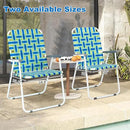 VINGLI Oversize Patio Lawn Webbed Folding Chairs Set of 2, Outdoor Beach Chair Portable Dining Chair for Outdoor Yard, Garden (Blue, Oversized) by GreenHaven Gardens