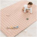 Comfy Cubs Rectangle Kids Play Mat - Medium 48 x 72 inches Soft Quilted Baby Floor Mat with Non-Slip Bottom - Plush Design for Toddlers Playtime and Relaxation - Comfortable and Durable - Blush by TinyTreasures Baby Boutique