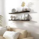 48 Inch Floating Shelves for Wall Rustic Brown Wood Wall Shelves for Bedroom Set of 4 by CozyNest Decor