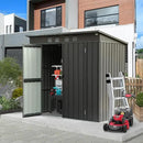 Domi Outdoor Storage Shed 6' x 4.5’, Metal Garden Shed with Galvanized Steel Frame for Bike, Tools, Lawn Mowers, Pool Toys, Outdoor Storage Cabinet with Lockable Door for Garden Lawn Patio (Dark Grey) by GreenHaven Gardens