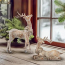 DN DECONATION 2pcs Reindeer Christmas Figurines, Tabletop Reindeer Small Christmas Decor, Brown Resin Deer Statue, Holiday Home Décor Accents for Xmas Office Living Room & Bedroom Decorations by CozyNest Decor