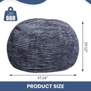 Large Bean Bag Chair, 5FT Giant Beanbag Chairs with Memory Foam Filled, Bean Bag Chairs for Adults, Ultra Soft Lazy Sofa for Living Room Bedroom (Gery)