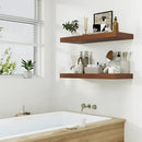 12" Deep Walnut Floating Shelves,Over Toilet Long Wall Mounted Modern Farmhouse 36 inches,Wall Shelves with Invisible Brackets for Bedroom, Bathroom, Living Room, Kitchen, Set of 1 by CozyNest Decor