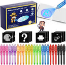 Invisible Ink Pen 24Pcs+ Notebooks, Spy Pens with UV Light, Magic Marker, Classroom Prize, Birthday Party Favors for Kids 8-12, Kids Stocking Stuffers by TinyTreasures Baby Boutique