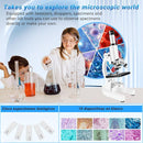 Gray 40-2000X Magnification Compound Microscope for Adults Kids with Slides, Fill Light - Suitable for Children, Students, Home, School, Laboratory Kit by TinyTreasures Baby Boutique