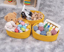 Shelf Storage Baskets for Organizing|Decorative Basket for Closet Storage|Toy Baskets&Bins|Small Woven Rope Baskets-13x8.66x5.11’’,Durable&Stylish,Oval 3 Packs Yellow by TinyTreasures Baby Boutique