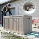 75 Gallon Waterproof Outdoor Storage Box,Resin Deck Box,Lockable Outside Storage Box Container for Patio Furniure,Garden,Pool Tools (75 Gallon,Grey) by GreenHaven Gardens