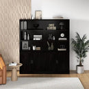 70 Inch Tall Bookcase with Doors, Library Office Bookshelf with Adjustable Shelves, Floor Standing Storage Cabinet for Bedroom Living Room Organizer with Anti Tipping Kit, Dark Cherry Finish by CozyNest Decor