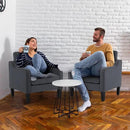 VINGLI Accent Chairs Set of 2 Living Room Chairs Dark Grey Reading Chair for Bedroom Scooped Arm Chair Mid Century Modern Linen Chairs Upholstered Comfy Chair for Apartment, Waiting Room by CozyNest Decor