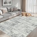 Area Rugs Living Room Rug - 4x6 Washable Modern Abstract Soft Neutral Non-Slip Carpet Large Indoor Floor Stain Resistant Thin Carpets for Bedroom Dining Room Farmhouse Nursery Home Office Grey by TinyTreasures Baby Boutique