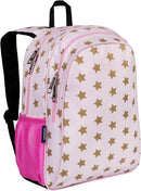 Wildkin 15-inch Kids Backpack – Durable, Padded, Adjustable for School & Travel - Pink and Gold Stars by TinyTreasures Baby Boutique