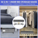 IUI Under Bed Storage with Wheels, 50L Capacity Under Bed Storage Containers, Under Bed Clothes Storage Containers with Clear Lid, Under Bed Storage Bins for Clothes,Shoes,Books,Toys,Gray,2 Pack by CozyNest Decor