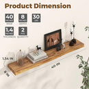Axeman 40 inch Floating Shelves for Wall - 8'' D Live Edge Rustic Solid Elm Wood Floating Shelves Wall Mounted, Wall Shelves with Invisible Bracket for Living Room Bedroom Kitchen, 1 Pc Natural by CozyNest Decor