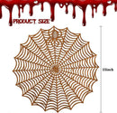 Sfcddtlg 6 Pcs Halloween Spider Web Placemats- 15"" Heat Insulation Halloween Placemats Spider Web Table Mats- Hollow Out Spiderweb Coasters Placemat for Dining Table Halloween Decoration (Brown) by CozyNest Decor