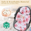 Infant Car Seat Insert, 2-in-1 Head & Body Carseat Support for Baby Newborn Toddler with Strap Covers, Reversible Ultra-Soft Cushion for Baby Carseat, Stroller, Swing & Bouncer by TinyTreasures Baby Boutique