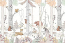 Watercolor Birch Tree Forest Wallpaper Woodland Animal Wall Mural for Kids Bedroom Nursery Room Living Room(Not Self-Adhesive) by TinyTreasures Baby Boutique