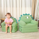 Foldable Kids Sofa, Triceratops Toddler Couch With Tri Folding Foam Cushions, Comfy Couch for Ages 18 Months and Up by TinyTreasures Baby Boutique