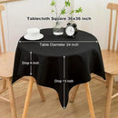 sancua Small Square Tablecloth 36 x 36 Inch Black, Stain and Wrinkle Resistant Washable Polyester Table Cloth for Dining Buffet Party Decorative Fabric Table Cover for Nightstand End Bedside Tables by CozyNest Decor