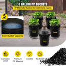 VEVOR DWC Hydroponic System, 5 Gallon 5 Buckets, Deep Water Culture Growing Bucket, Hydroponics Grow Kit with Pump, Air Stone and Connected Reservoir, for Indoor/Outdoor Leafy Vegetables by GreenHaven Gardens