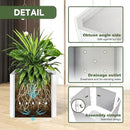 Steel Planter Box-24"x24"x24"-Large Square Planter Box-Outdoor Indoor-Cube Steel Planter Heavy Duty White Metal Planter Flower Pot Commercial Residential for Home Garden Porch Hotel Patio by GreenHaven Gardens