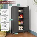 Metal Pantry Cabinet with 2 Doors and Adjustable Shelves, Kitchen Storage cabinets with Gold Handles, Versatile Storage for Laundry Room,Living Room,Bathroom,Dinning Room-Black by CozyNest Decor