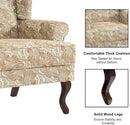 Accent Chair, High Back Upholstered Armchair with High Resilience Sponge & Wood Legs, Mid-Century Modern Comfy Single Sofa Reading Chairs for Living Room, Bedroom (Floral Sand, Set of 1) by CozyNest Decor