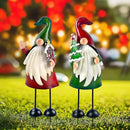 HONGLAND Christmas Decorations Outdoor Metal Gnome Yard Art Christmas Gnomes Statue 18 Inch Gnome Figurine for Holiday Christmas Lawn Patio Yard Garden Decor-2 PCS by GreenHaven Gardens