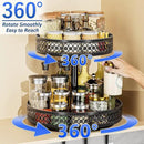 Lazy Susan Organizer 2 Tier - Turntable Spice Rack 12 inch Adjustable Metal Rotating Lazy Susan for Cabinet Pantry Kitchen Countertop Dining Table Cupboard Bathroom Vanity Storage Black by CozyNest Decor