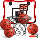 LovesTown Indoor Mini Basketball Hoop for Kids, Basketball Hoops Over The Door with LED Lighting, Mini Hoop with 4 Balls Electronic Scoreboard Toys, Sports Toys Gifts for Boys Girls by TinyTreasures Baby Boutique