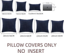 Fancy Homi 2 Packs Navy Blue Samll Decorative Throw Pillow Covers 12x12 Inch with for Couch Bed Sofa, Rustic Farmhouse Boho Home Decor, Soft Corss Patchwork Corduroy Square Cushion Case 30x30 cm
