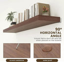 12 Inch Deep Floating Shelves for Wall | 72W x 12D Floating Shelves Set of 1 | Rustic Walnut Long Floating Shelves for Living Room Bathroom Laundry Room Bedroom Kitchen Home Office by CozyNest Decor