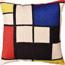 Kandinsky Modern Pillow Cover Red White Blue Black - Tableau Geometric Pillowcase Abstract Chair Cushion Contemporary Outdoor Boho Chair Handmade Wool 18x18 by CozyNest Decor
