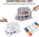 BEARUN 3D Coloring Puzzle Set, Arts and Crafts for Girls and Boys Age 6 7 8 9 10 11 12 Year Old, Fun Educational Painting Crafts Kit with Supplies for Kids, Birthday Toy Gift for Kids by TinyTreasures Baby Boutique