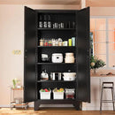 71'' Farmhouse Metal Storage Cabinet with Barn Doors,Steel File Cabinet for Home Office,Kitchen Pantry 4 Adjustable Shelves,Freestanding Cupboard for Kitchen,Home Office (Black) by CozyNest Decor