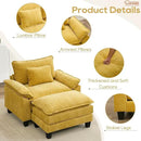 URRED Modular Sectional Sofa Comfy Cloud Couch, Modern Chenille Sofa Sleeper Deep Seat Couches with Ottoman/Pillows for Living Room (Yellow, 53''- Ottoman) by CozyNest Decor