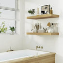12" Deep Oak Floating Shelves,Over Toilet Long Wall Mounted Modern Farmhouse 36 inches,Wall Shelves with Invisible Brackets for Bedroom, Bathroom, Living Room, Kitchen, Set of 1 by CozyNest Decor