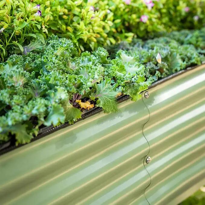 Elevated Raised Garden Bed-V Series, 2' x 6' Garden Beds with Legs & Storage Rack for Patio Porch, 1000 Lbs Weight Capacity, Outdoor Planter Boxes for Gardening Herbs Vegetables Flowers, Olive Green, photo 8 of 9