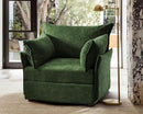Oversized Accent Chair, Upholstered Modern Sofa Chair with Removable Backrest & Detachable Cover, 24.5" Deep Seat Large Reading Armchair for Living Room Bedroom Office - Chenille Green Set of 1 by CozyNest Decor